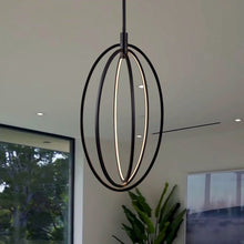 Load image into Gallery viewer, Integrated LED Oval Rotating Pendant Light with Height Adjustable Downrod

