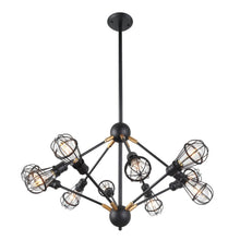 Load image into Gallery viewer, Multi-Pivoting-Arm Chandelier Lighting with LED Filament Bulbs in Matt Black

