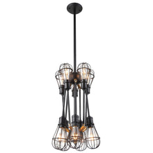 Load image into Gallery viewer, Multi-Pivoting-Arm Chandelier Lighting with LED Filament Bulbs in Matt Black
