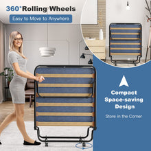 Load image into Gallery viewer, Portable Folding Bed with Foam Mattress and Sturdy Metal Frame Made in Italy-Navy
