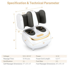 Load image into Gallery viewer, 2-in-1 Foot and Calf Massager with Heat Function-White
