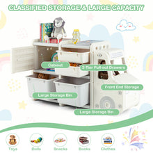 Load image into Gallery viewer, Toddler Truck Storage Organizer with Plastic Bins-Gray
