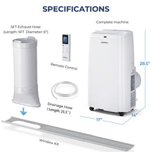 Load image into Gallery viewer, 12000BTU 3-in-1 Portable Air Conditioner with Remote-White
