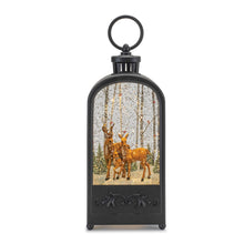 Load image into Gallery viewer, LED Snow Globe Lantern with Forest Deer 9.5"H
