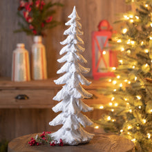 Load image into Gallery viewer, Flocked Pine Tree with Carved Design 26"H
