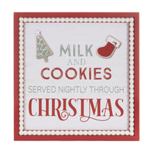 Load image into Gallery viewer, Framed Milk and Cookies Wall Sign 15"SQ
