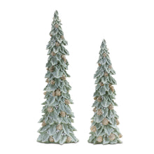 Load image into Gallery viewer, Glittered Holly Pinecone Tree (Set of 2)
