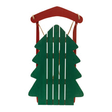 Load image into Gallery viewer, Wood Pine Tree Sled Decor 29.5"H
