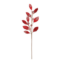 Load image into Gallery viewer, Beaded Red Leaf Stem (Set of 2)
