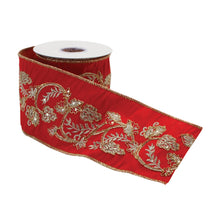 Load image into Gallery viewer, Ornate Holiday Ribbon 4" x 5 yds
