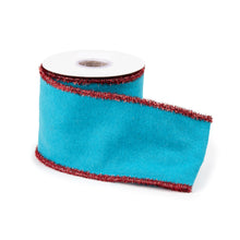 Load image into Gallery viewer, Blue Wool and Red Wired Ribbon (Set of 2)

