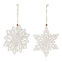 Load image into Gallery viewer, Wood Cut-Out Snowflake Ornament (Set of 24)
