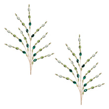 Load image into Gallery viewer, Green Jewel Bead Spray (Set of 2)
