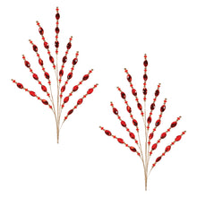 Load image into Gallery viewer, Red Jewel Bead Spray (Set of 2)
