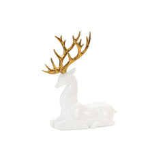 Load image into Gallery viewer, Modern Holiday Deer with Gold Antler Accent (Set of 2)
