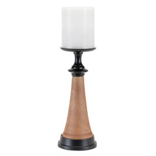 Load image into Gallery viewer, Tapered Wood and Metal Candle Holder (Set of 2)

