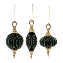 Load image into Gallery viewer, Glittered Folded Paper Ornaments (Set of 6)
