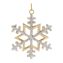 Load image into Gallery viewer, Jeweled Metal Snowflake Ornament (Set of 2)
