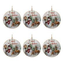 Load image into Gallery viewer, Merry Christmas Woodland Disc Ornament (Set of 6)
