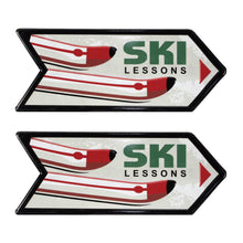 Load image into Gallery viewer, Metal Ski Lessons Sign (Set of 2)
