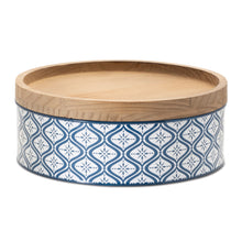 Load image into Gallery viewer, Metal Patterned Canister with Natural Wood Lid (Set of 2)
