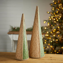 Load image into Gallery viewer, Woven Bamboo Cone Pine Tree (Set of 2)
