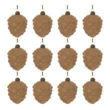 Load image into Gallery viewer, Flocked Glass Pinecone Ornament (Set of 12)
