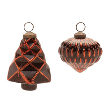Load image into Gallery viewer, Textured Glass Tree and Onion Ornament (Set of 6)
