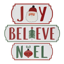 Load image into Gallery viewer, Metal Holiday Sentiment Plaque (Set of 3)
