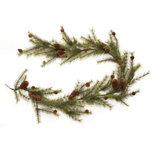 Load image into Gallery viewer, Pine and Pinecone Garland 6'L
