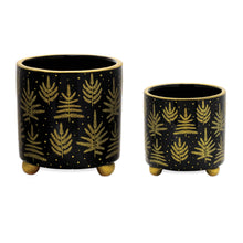Load image into Gallery viewer, Footed Pine Tree Planter (Set of 2)
