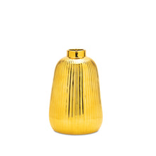 Load image into Gallery viewer, Ribbed Metallic Ceramic Vase (Set of 2)
