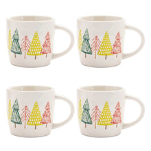 Load image into Gallery viewer, Ceramic Pine Tree Print Mug (Set of 4)
