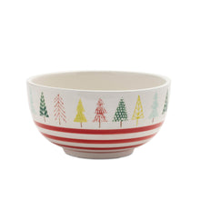 Load image into Gallery viewer, Ceramic Pine Tree Print Bowl (Set of 4)
