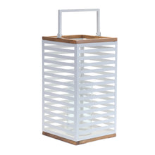 Load image into Gallery viewer, Metal Box Lantern with Natural Wood Accents (Set of 2)
