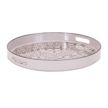 Load image into Gallery viewer, Round Ornate Geometric Print Tray 17.5"D
