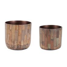 Load image into Gallery viewer, Round Wooden Planter (Set of 2)
