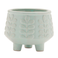 Load image into Gallery viewer, Footed Ceramic Leaf Pattern Planter (Set of 4)
