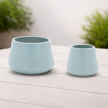 Load image into Gallery viewer, Ceramic Starburst Pattern Planter (Set of 2)
