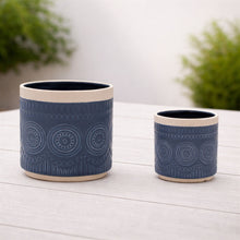 Load image into Gallery viewer, Ceramic Mandala Pattern Planter (Set of 2)
