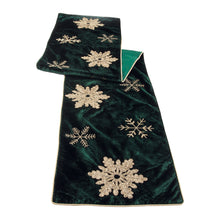 Load image into Gallery viewer, Embroidered Snowflake Table Runner 72"L
