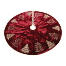 Load image into Gallery viewer, Embroidered Evergreen Tree Skirt 48"D
