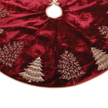 Load image into Gallery viewer, Embroidered Evergreen Tree Skirt 48"D
