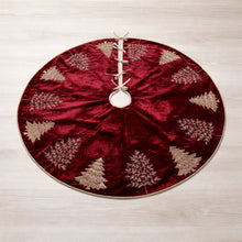 Load image into Gallery viewer, Embroidered Evergreen Tree Skirt 48"D
