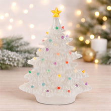 Load image into Gallery viewer, Lighted Ceramic Christmas Tree with Multicolor Bulbs 11"H
