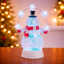 Load image into Gallery viewer, LED Snowman Snow Globe 9.5"H
