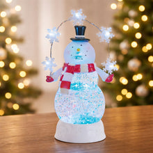 Load image into Gallery viewer, LED Snowman Snow Globe 9.5"H
