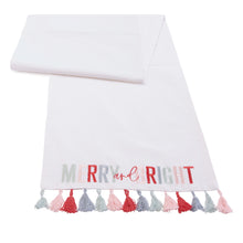 Load image into Gallery viewer, Merry and Bright Tassel Table Runner 72"L
