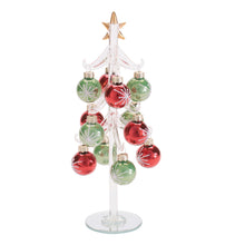 Load image into Gallery viewer, Glass Tree with Mini Ornaments 10"H
