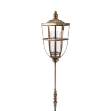 Load image into Gallery viewer, Distressed Metal Lantern Post with Glass Insert 48"H
